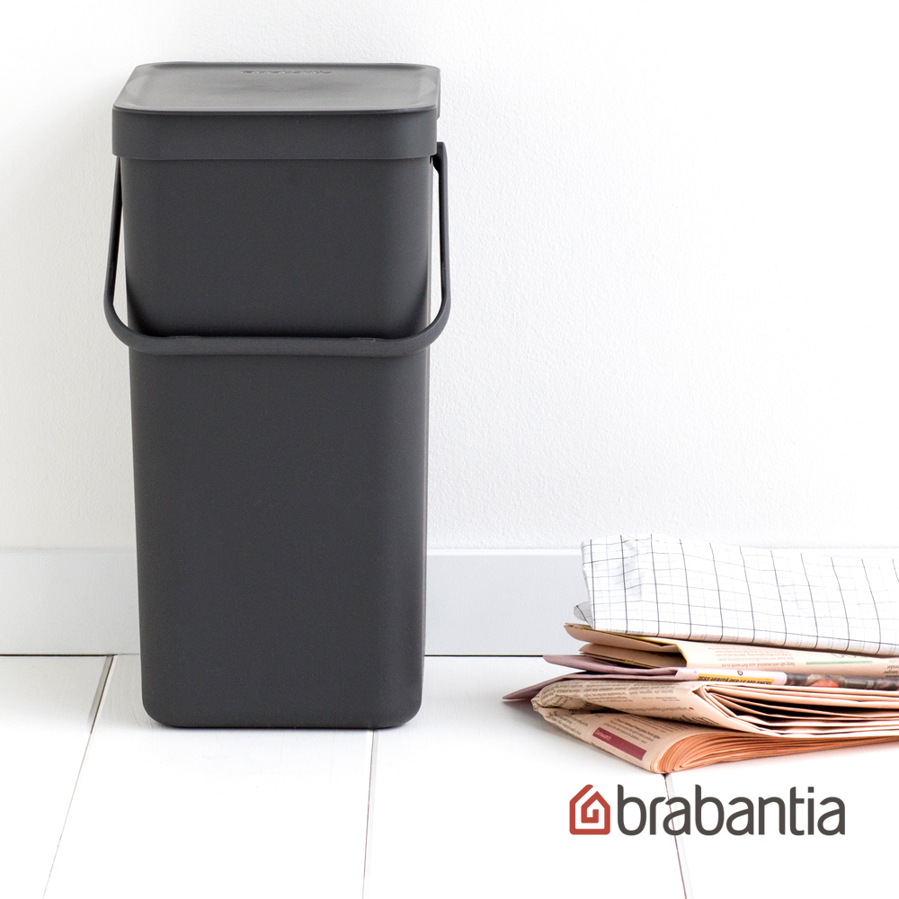 【Brabantia】多功能餐廚置物桶16L-灰黑