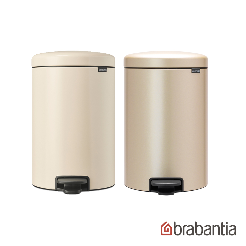 【Brabantia】NEWICON環保垃圾桶20L+20L-香檳金/月牙白