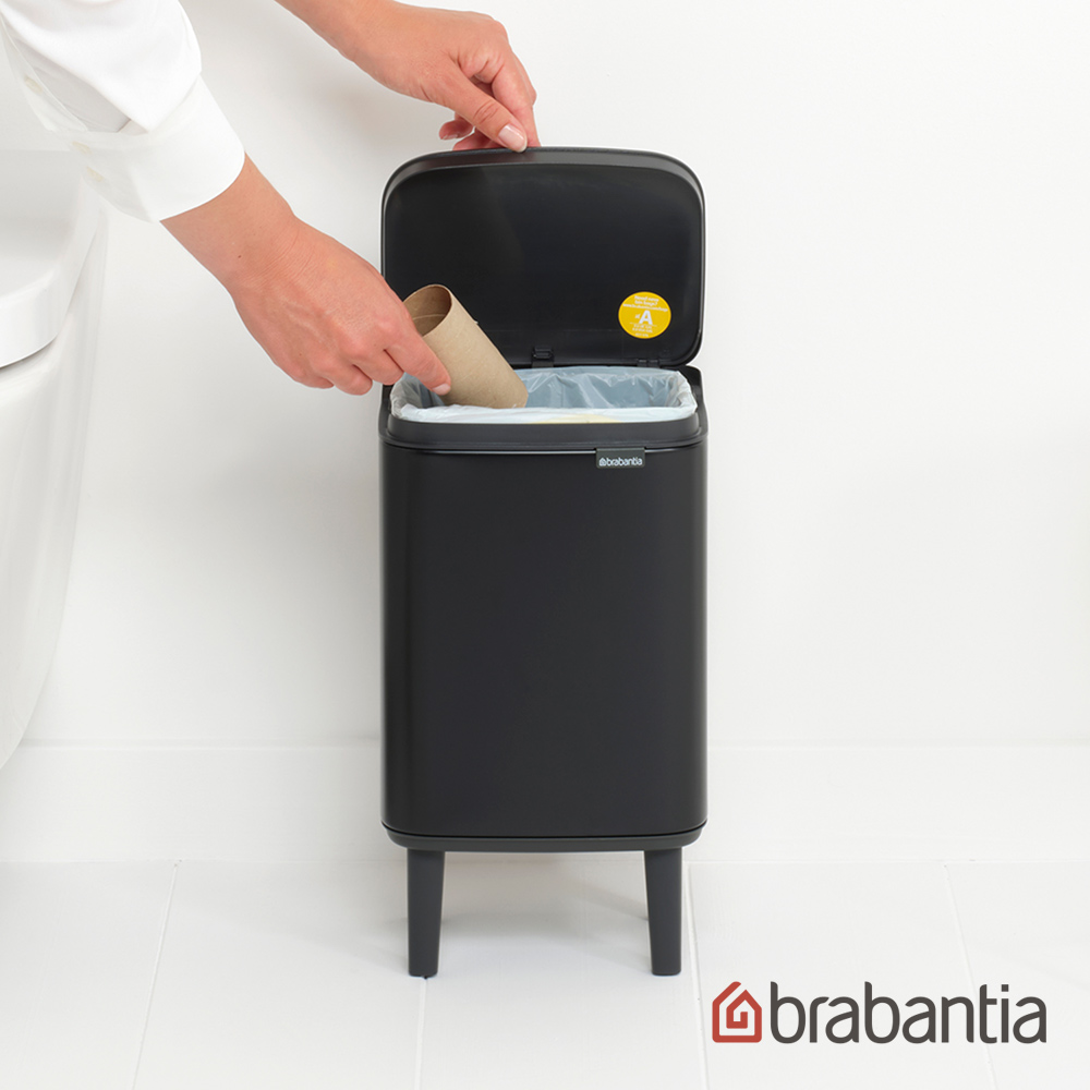 【Brabantia】BO WASTE BIN 掀蓋式高腳-環保垃圾桶4L-尊爵黑