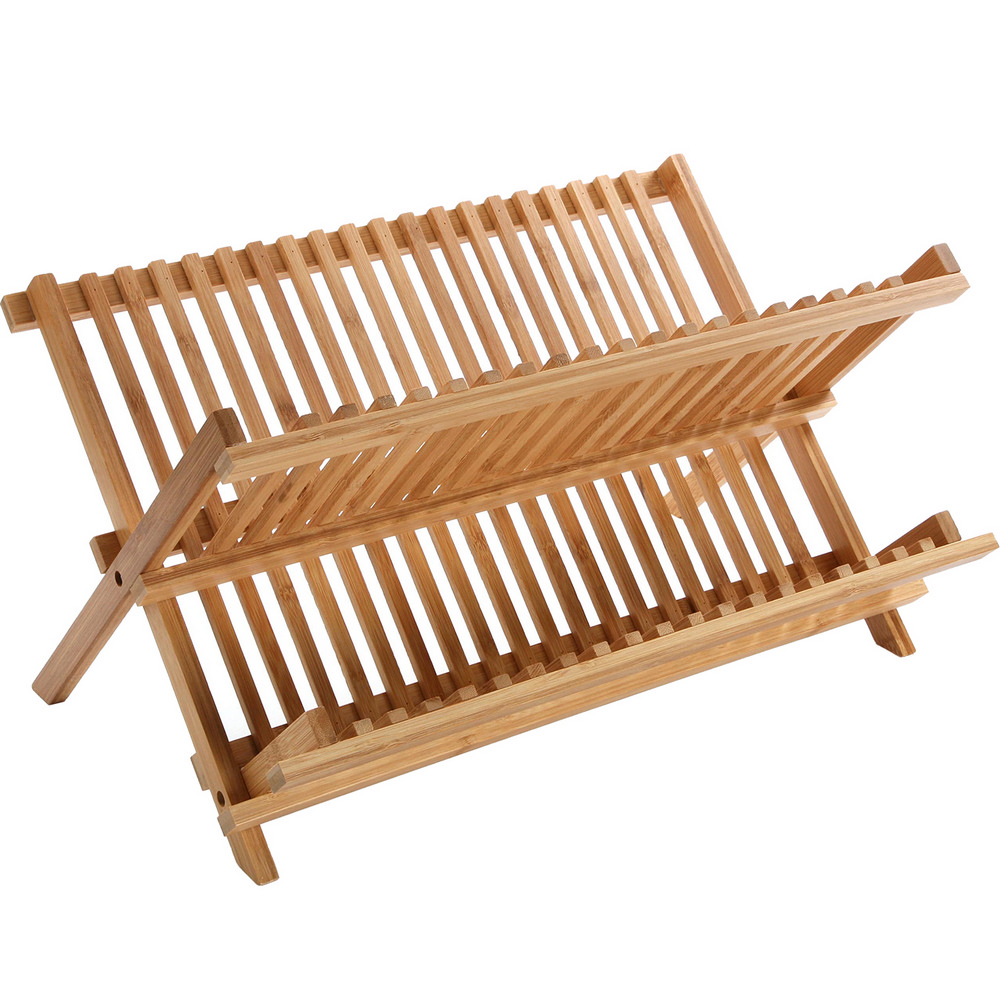 VERSA 折疊式竹製碗盤瀝水架