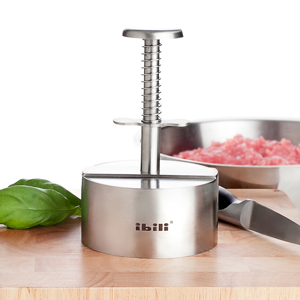 《ibili》不鏽鋼漢堡壓肉器(9cm)
