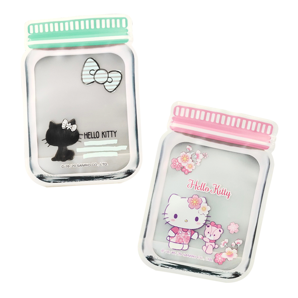 三麗鷗 Hello Kitty 罐子造型密封袋12入組 夾鏈袋 收納袋【收納王妃】