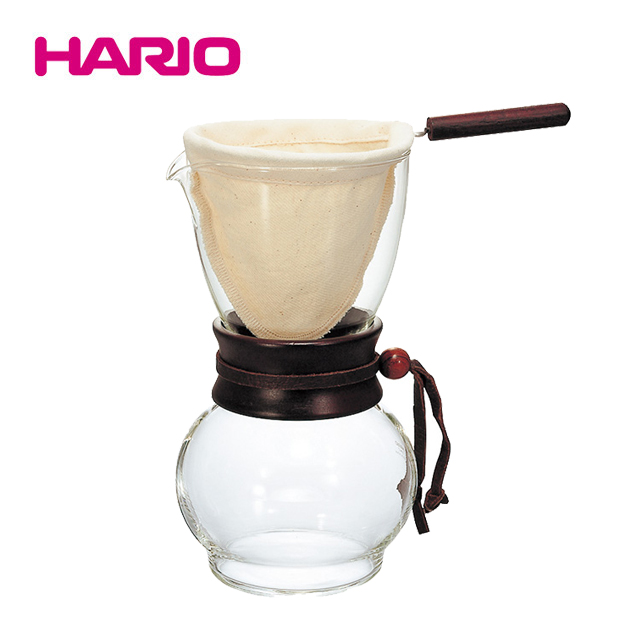 《HARIO》玻璃手沖咖啡壺組-3~4人/DPW3(含法蘭絨濾布)