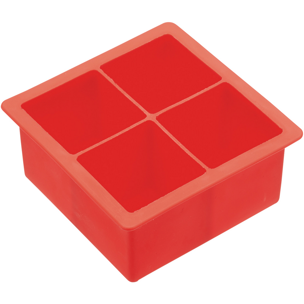 KitchenCraft 四格方塊製冰盒(紅)
