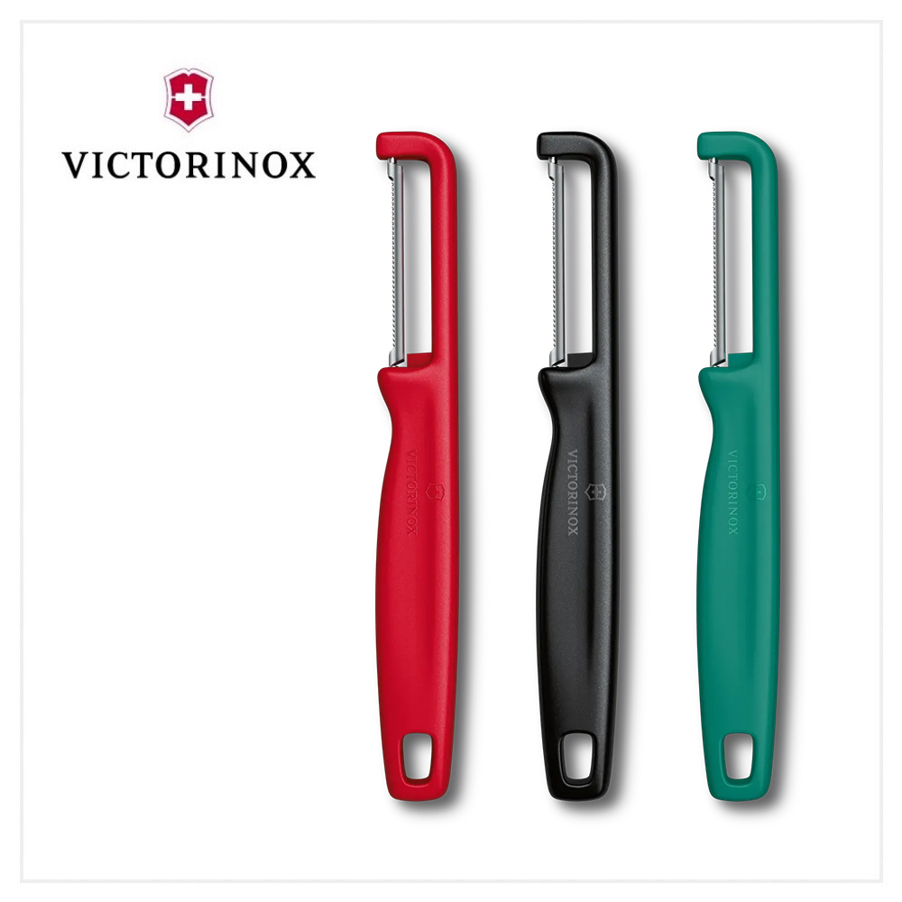 VICTORINOX 瑞士維氏 IOTA系列 直式鋸齒形削皮器 紅/黑/綠 6.0943.1/6.0943.3/6.0943.4
