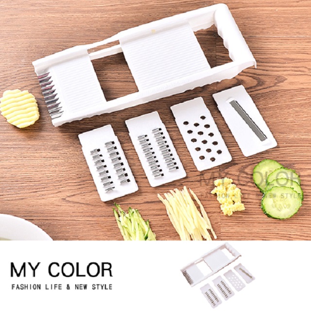 MY COLOR 4件套刨絲切菜器 切菜器 刨絲器 磨泥器 磨蒜泥器 切絲 切片器 廚房 【M057】