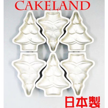 日本CAKELAND聖誕樹蛋糕模盤(6入)