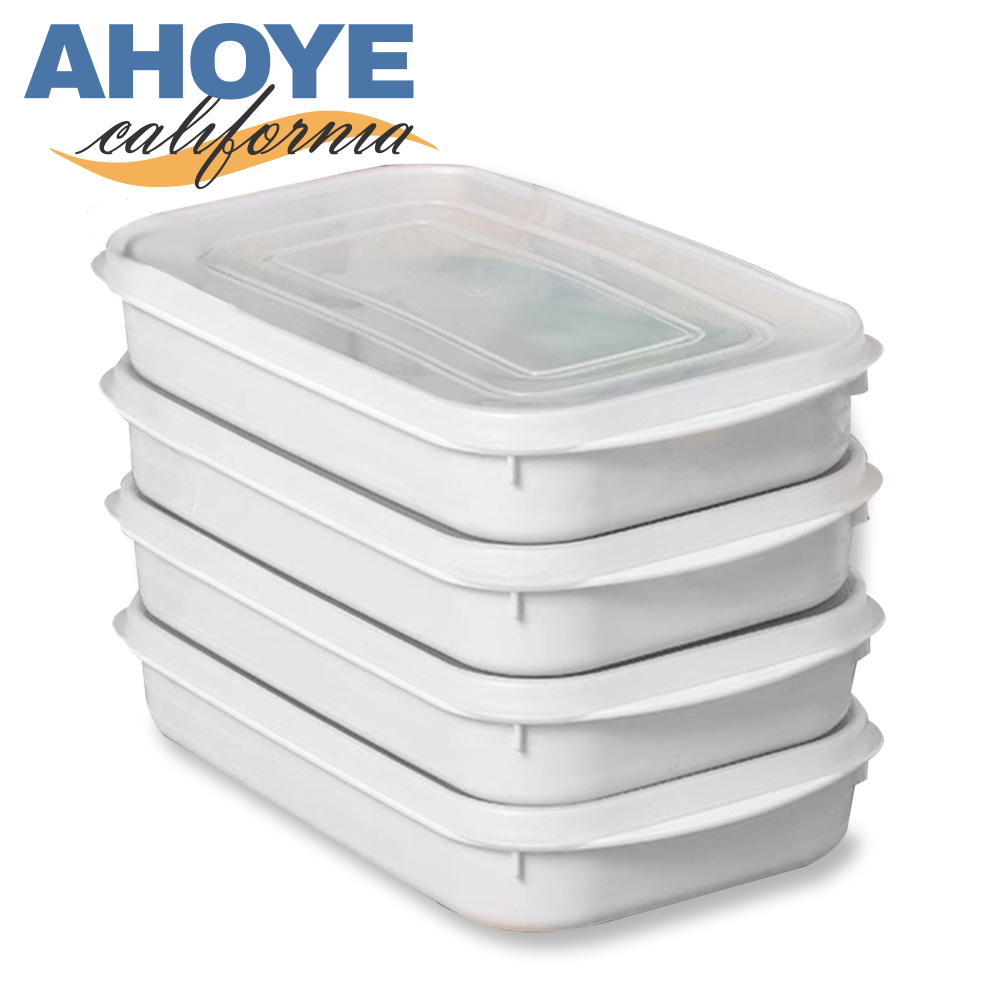 【Ahoye】帶蓋可微波保鮮盒 800mL-四入組 (微波保鮮盒 冰箱收納)