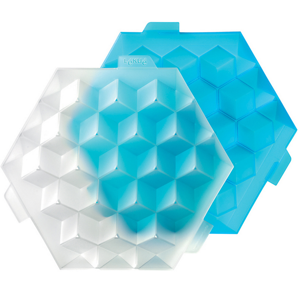 LEKUE 方磚製冰盒(藍S)