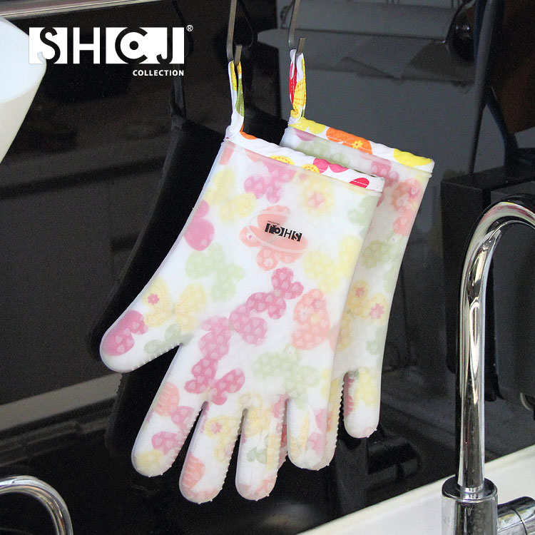 【SHCJ生活采家】五指型雙層防燙矽膠隔熱手套(1雙入)#99409