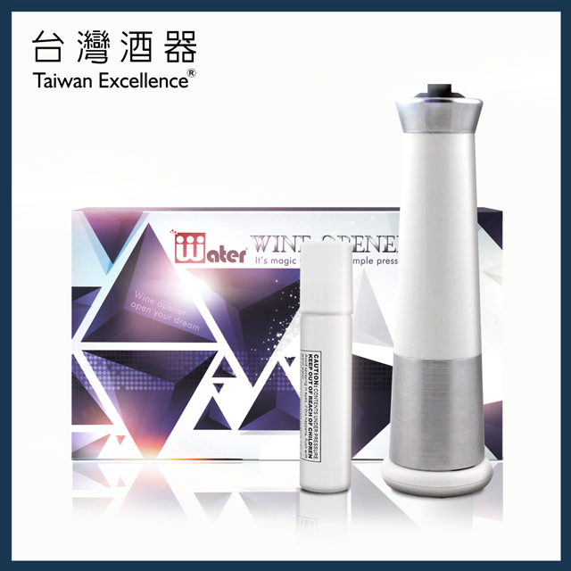 台灣瓦特爾精緻酒器-Wplus氣壓式紅酒開瓶器(鑽石白)