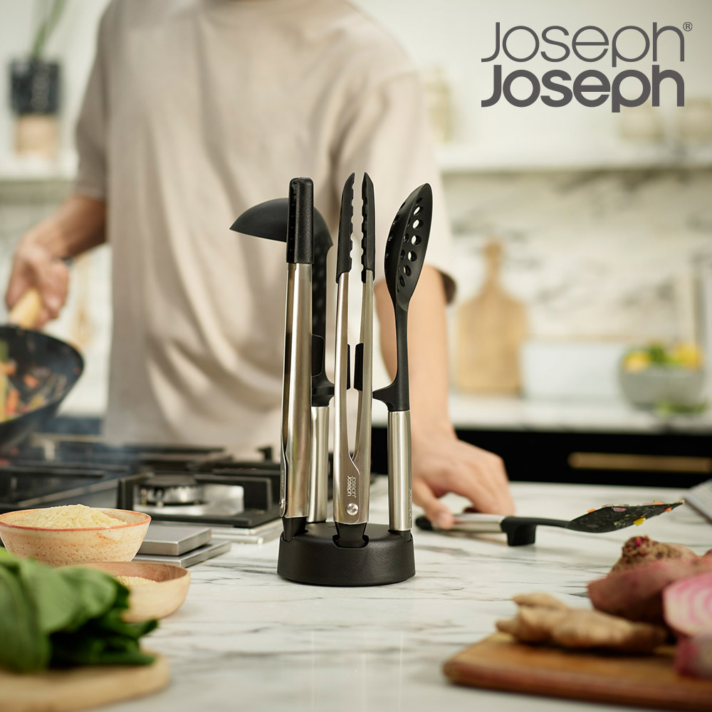 【Joseph Joseph】Elevate系列不沾桌矽膠料理鏟杓5件組(附立座)