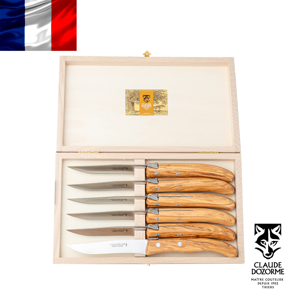 法國【Claude Dozorme】橄欖木牛排刀6支組