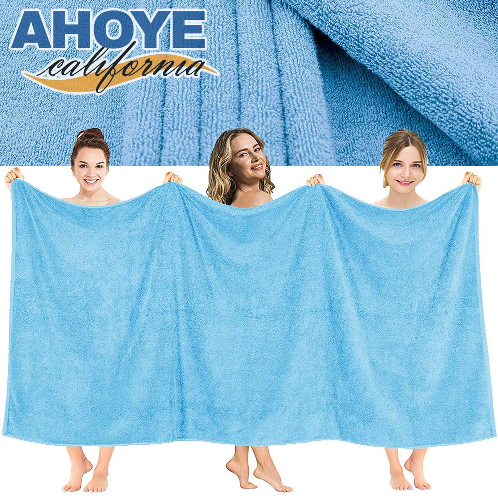 【Ahoye】四季親膚毛巾被 (150*200cm-寶寶藍) 蓋毯 涼毯 毛巾毯 浴巾