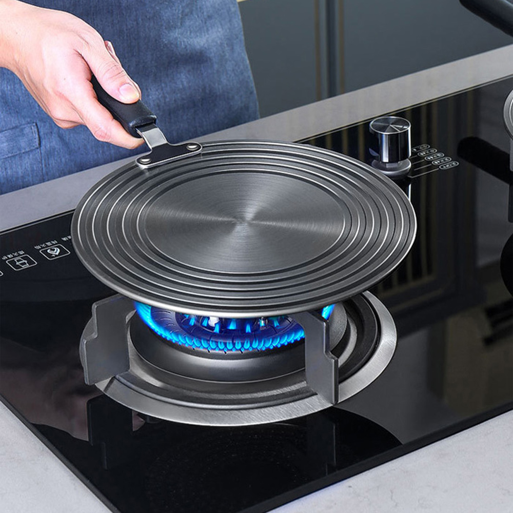 PUSH!廚房用品4MM加厚防燒黑瓦斯爐導熱板導熱盤解凍板帶手柄D273