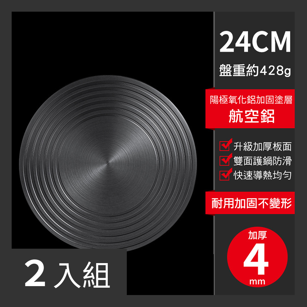 【CS22】德國廚房兩用爐臺導熱盤解凍盤(24cmx4mm)-2入