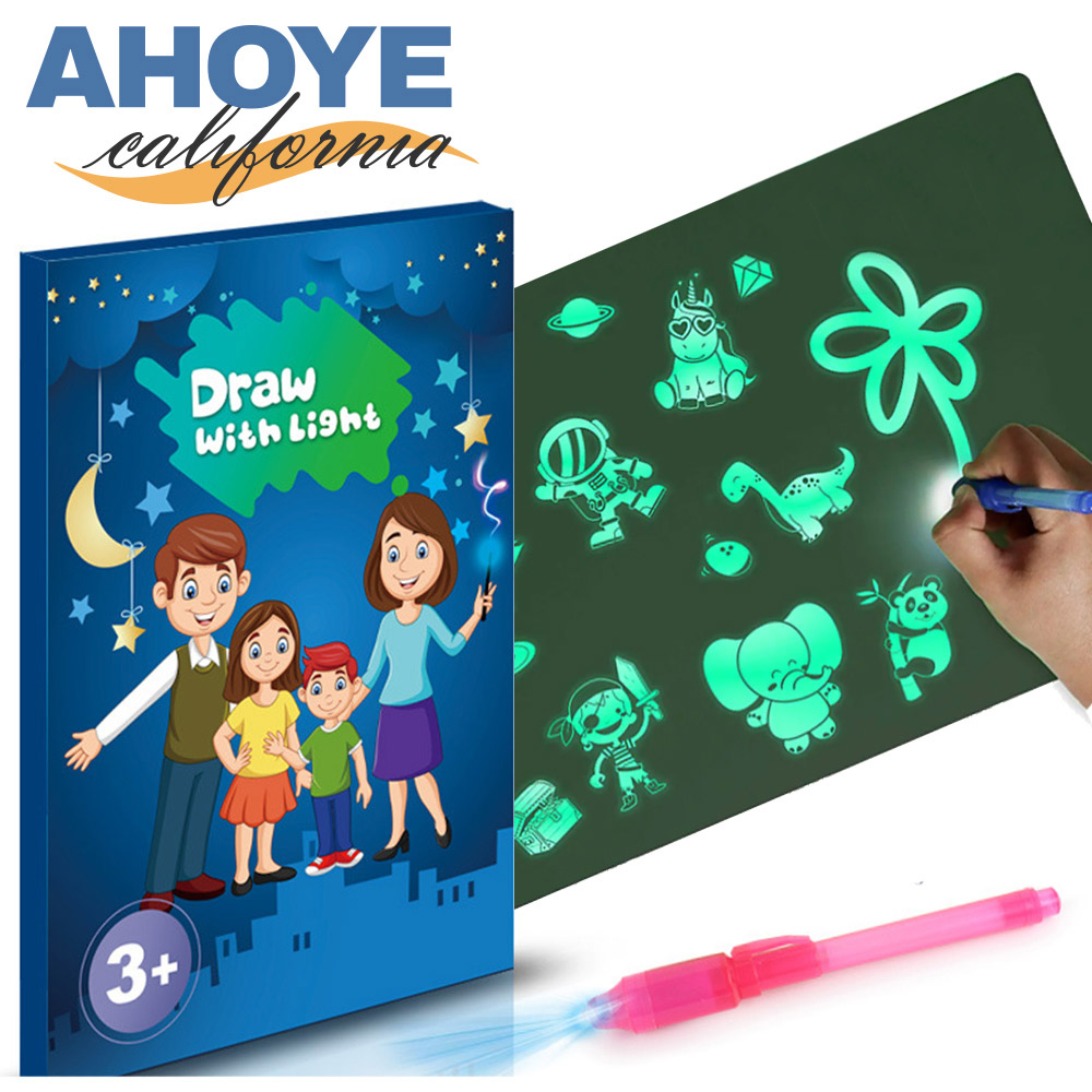 【Ahoye】夜光兒童繪畫板 (A3-可重複擦寫) 塗鴉板 手繪板 手寫板 畫本