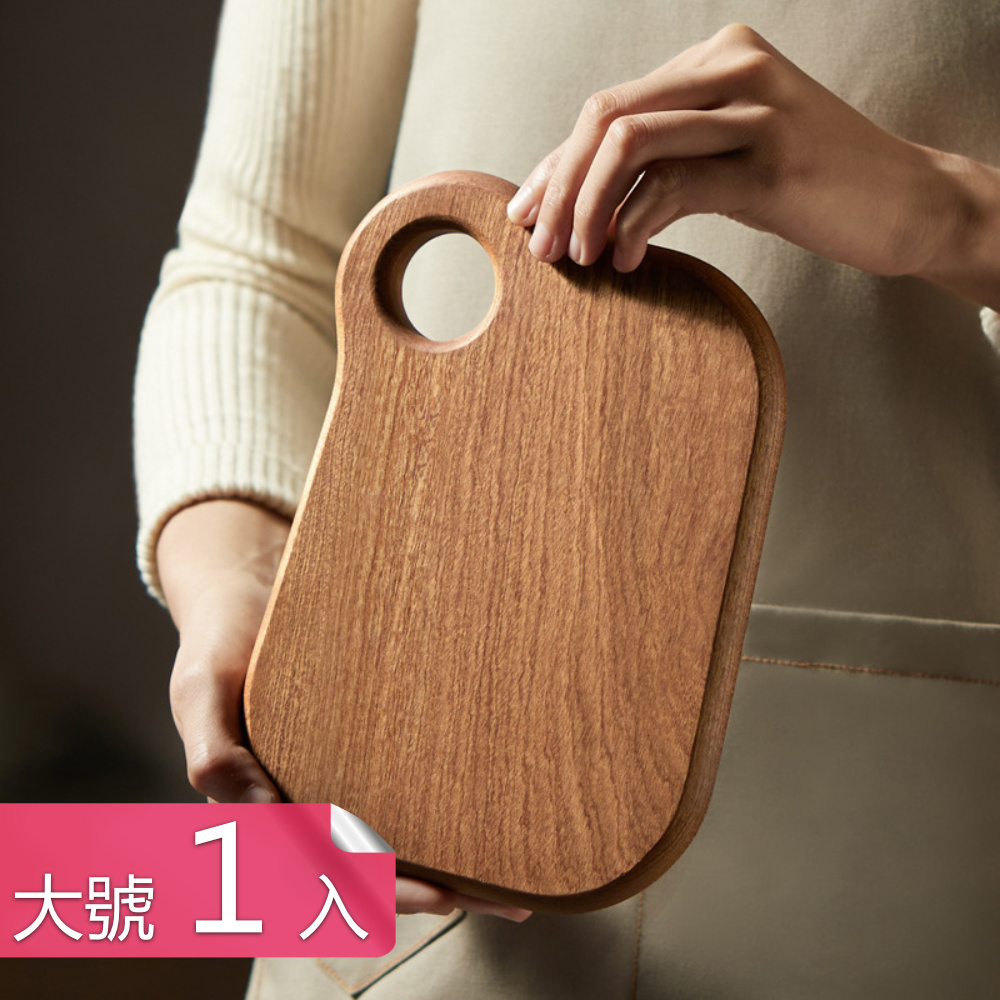 【荷生活】天然材質原木健康砧板 麵包起士水果兒童食品料理菜板-大號1入