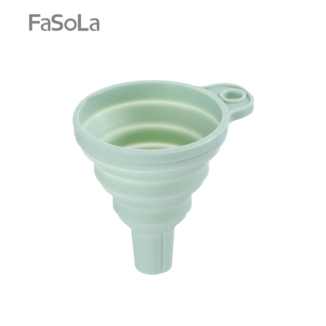【FaSoLa】折疊矽膠漏斗 綠色