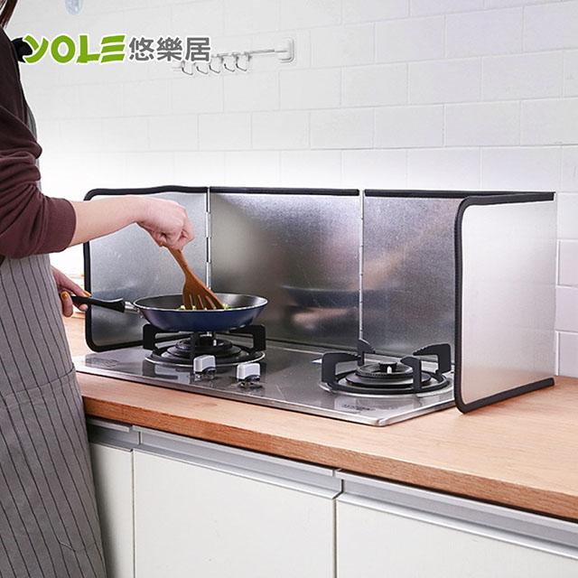 【YOLE悠樂居】廚房加大防油抗汙金屬擋油隔熱板