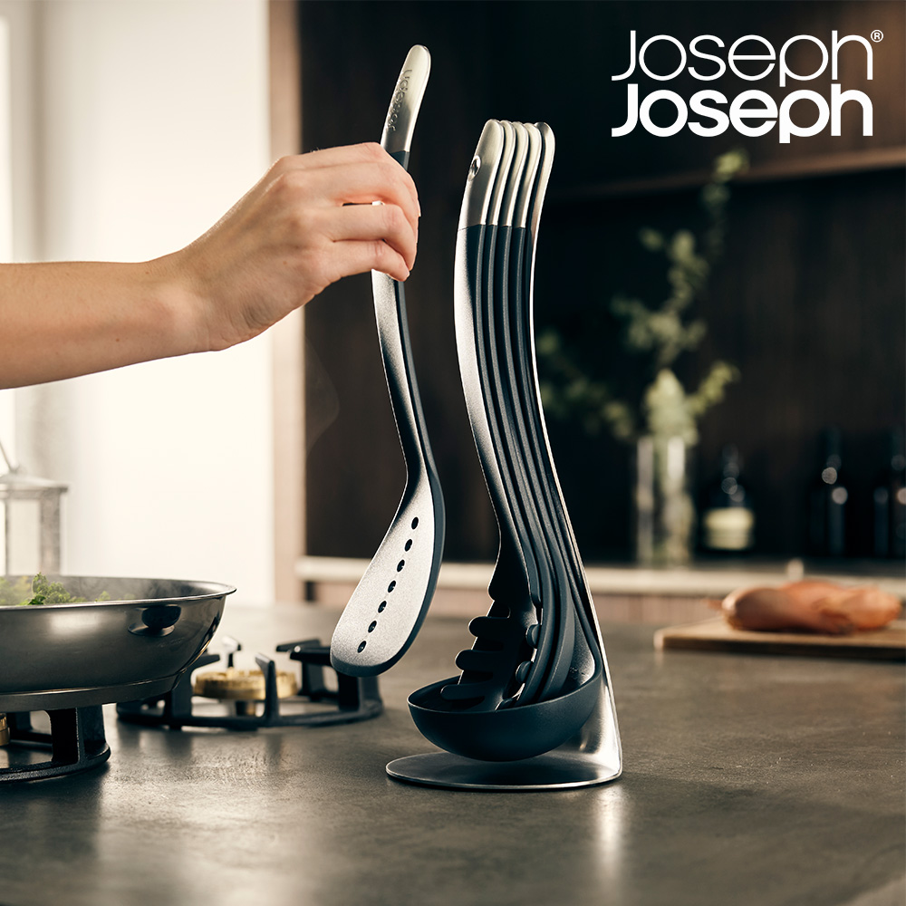 【Joseph Joseph】Nest系列磁吸料理鏟杓組-深藍(不鏽鋼立座)