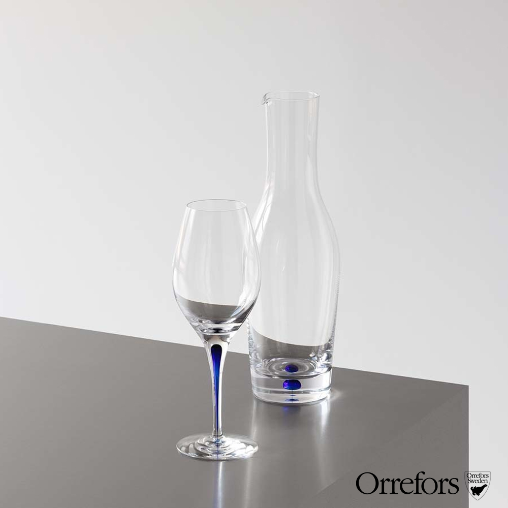 【瑞典Orrefors】 藍色之舞白酒杯44CL-INTERMEZZO