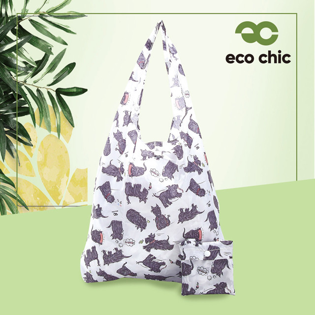 【英國ECO】時尚摺疊購物袋-蘇格蘭獵犬(100%再生環保纖維布料)