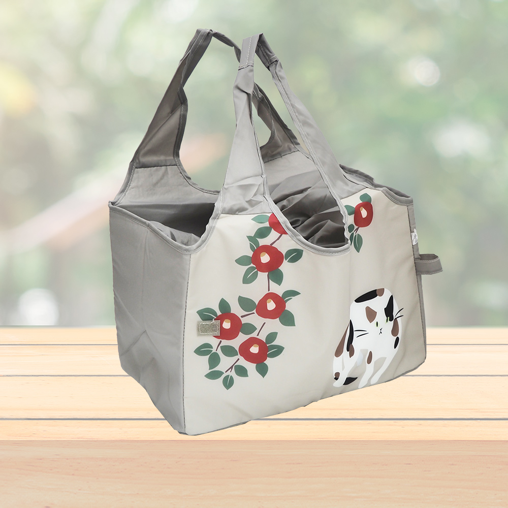 日本進口保溫保冷購物袋-大-椿花貓咪