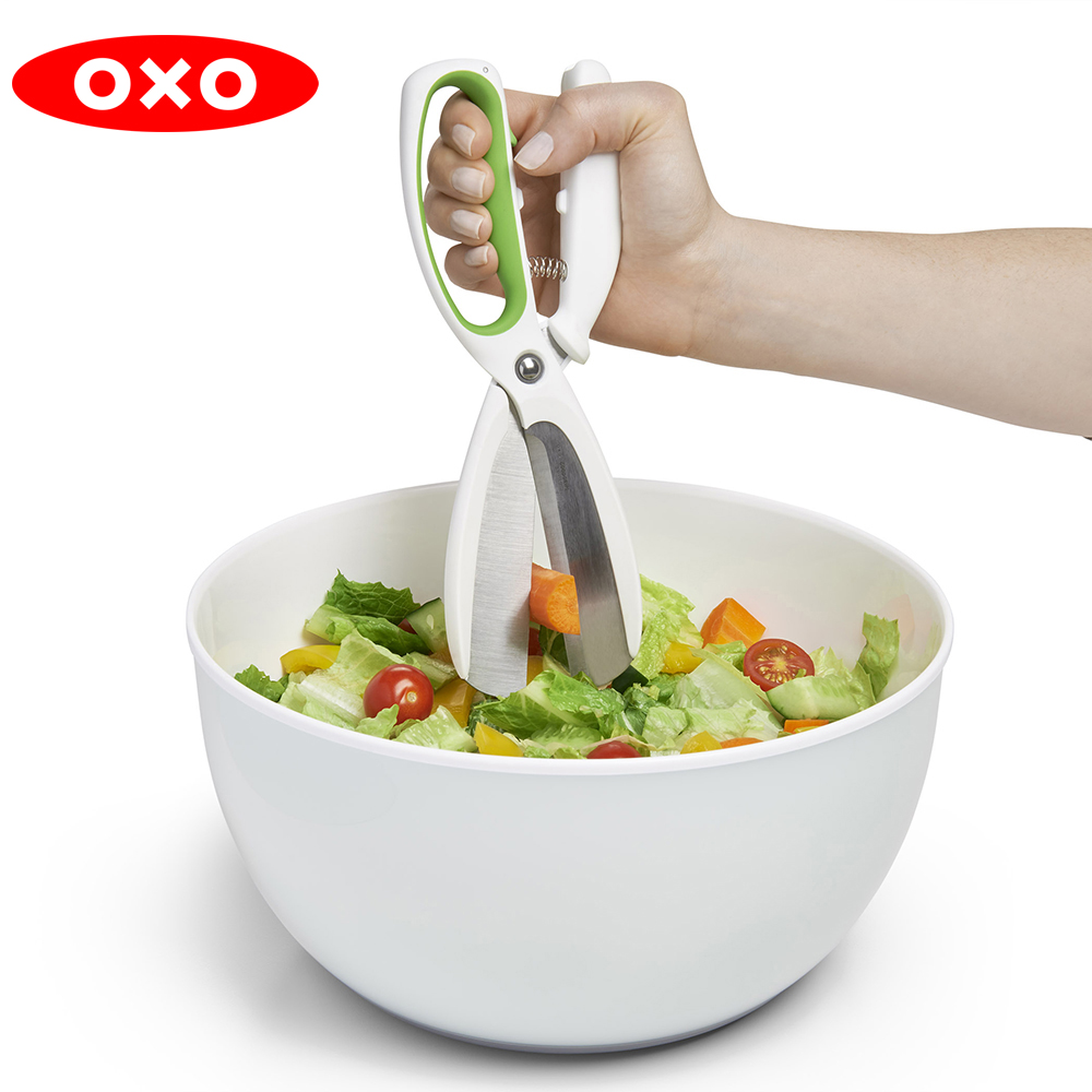 OXO 不鏽鋼沙拉剪-快樂綠
