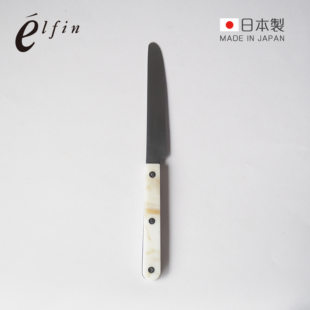 【日本高桑金屬】日製大理石紋不鏽鋼餐刀-2入-多色可選