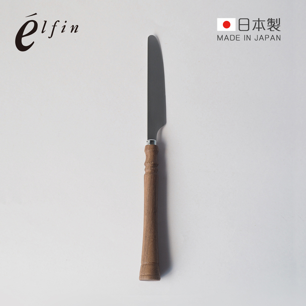 【日本高桑金屬】日製復古風木柄不鏽鋼餐刀-2入