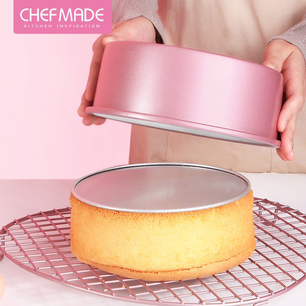 【美國Chefmade】粉色系 活底 陽極 6吋戚風蛋糕模(CM074)