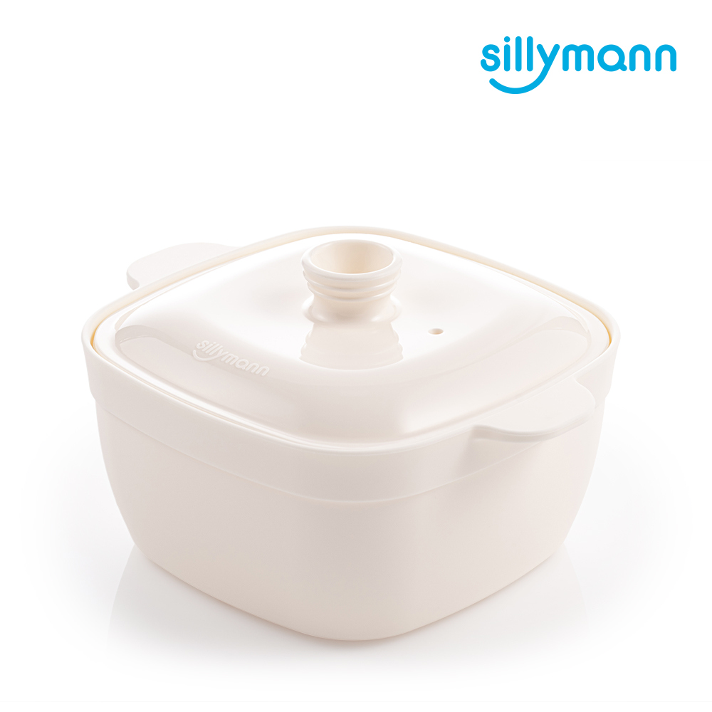 【韓國sillymann】100%鉑金矽膠方形蒸蛋鍋(電鍋/烤箱/氣炸鍋/微波爐專用)-奶油白