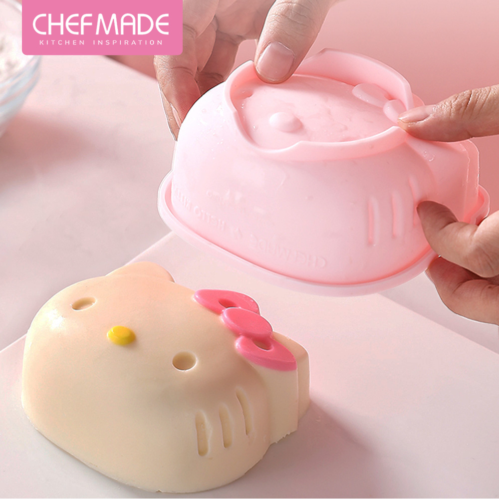 【美國Chefmade】Hello kitty 凱蒂貓造型 4吋矽膠蛋糕點心模(CM061)