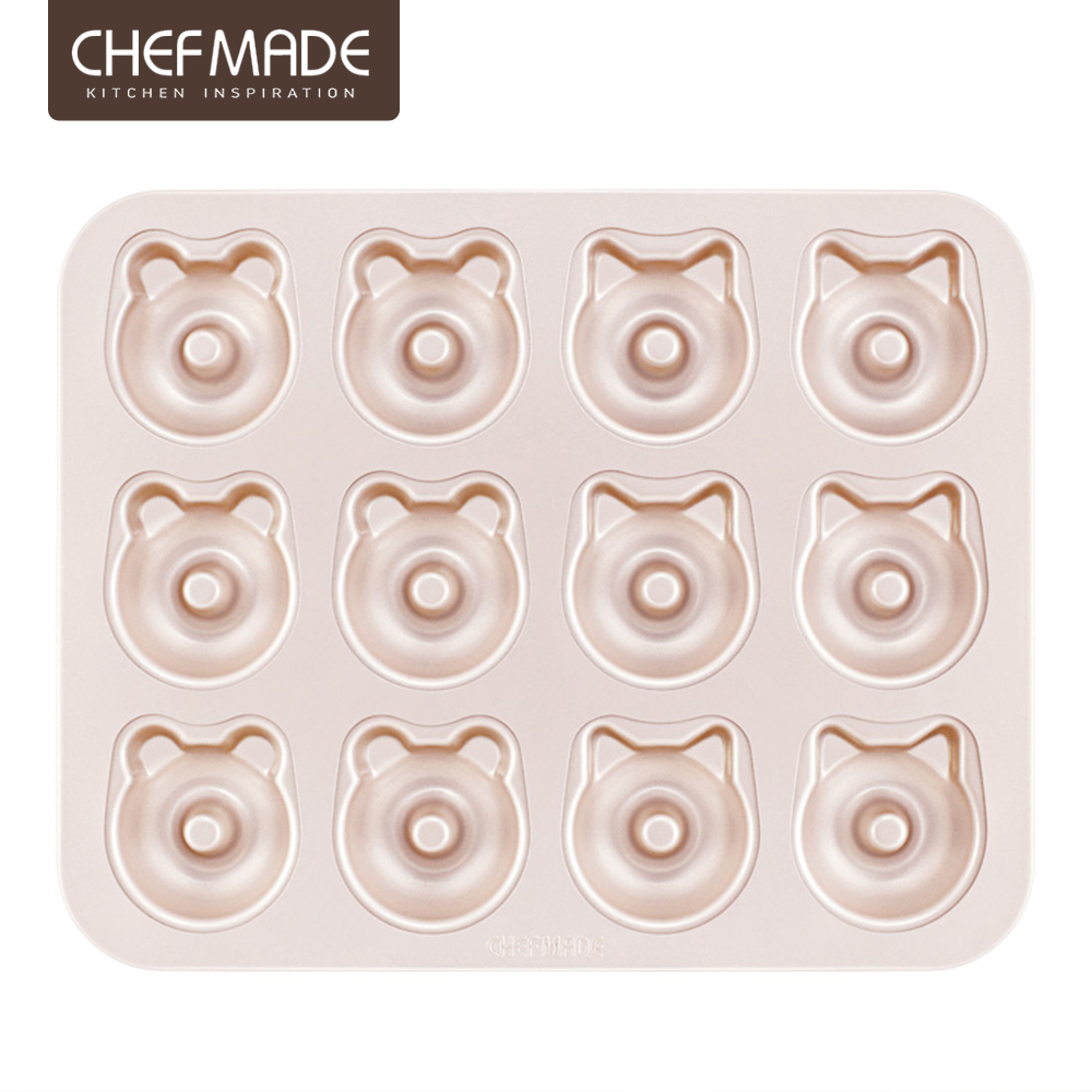 【美國Chefmade】動物造型 甜甜圈 12連不沾模具(CM071)