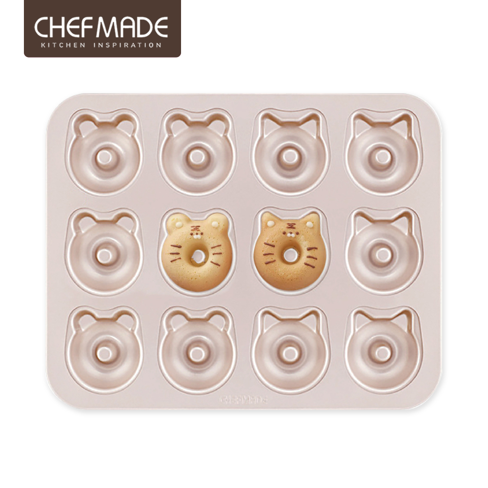【美國Chefmade】動物造型 甜甜圈 12連不沾模具(CM071)