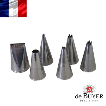法國【de Buyer】畢耶烘焙 標準不鏽鋼6入擠花嘴組