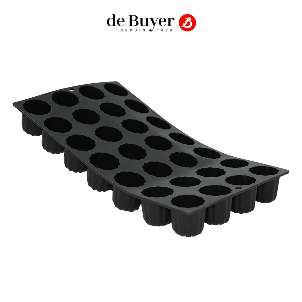de Buyer法國畢耶『黑軟矽膠模系列』28格迷你法式可麗露烤模