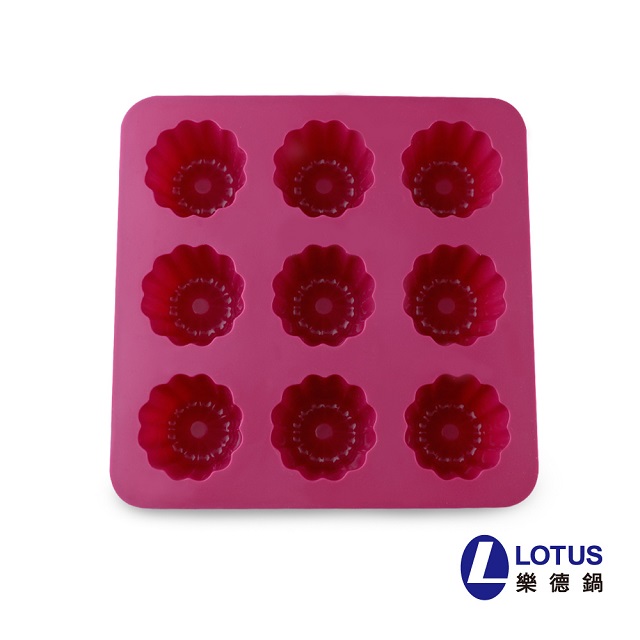 【LOTUS】可麗露造型9入軟烤模-莓果紅