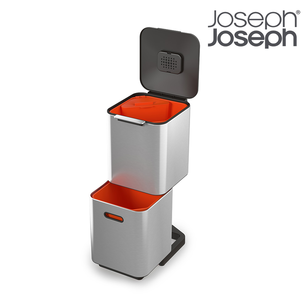 【Joseph Joseph】Totem系列分類垃圾桶40L-不鏽鋼