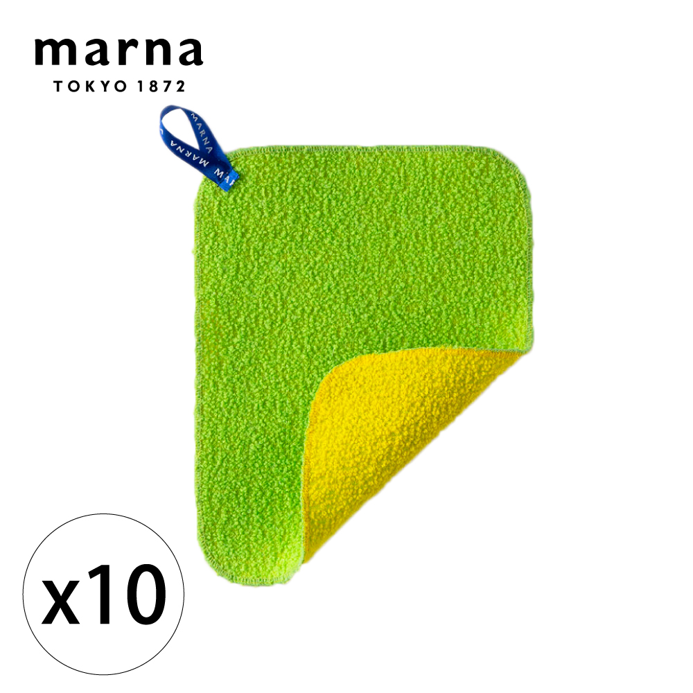 【MARNA】 日本進口雙面兩用水垢專用清潔巾-10入組