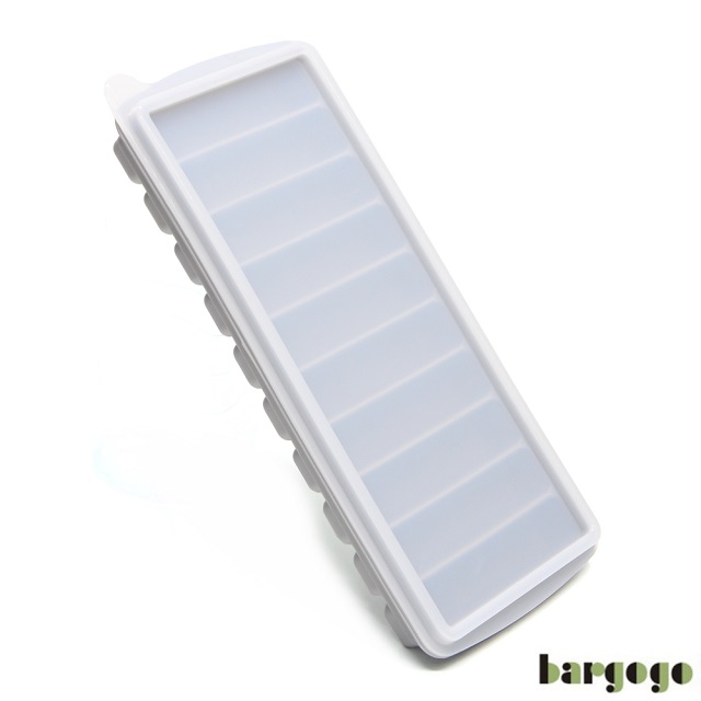 Bargogo 10格長條型矽膠製冰盒-超值2入組