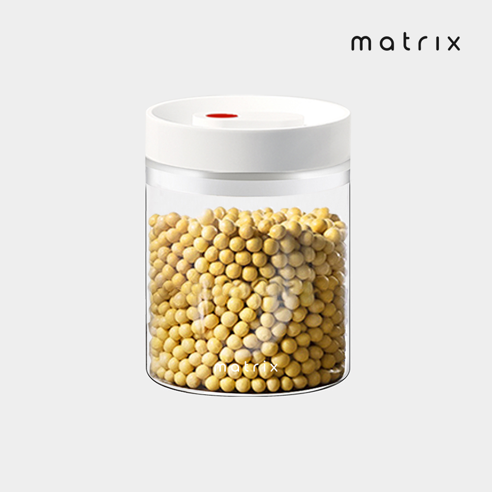 matrix 真空保鮮玻璃密封罐-白 (0.8L)