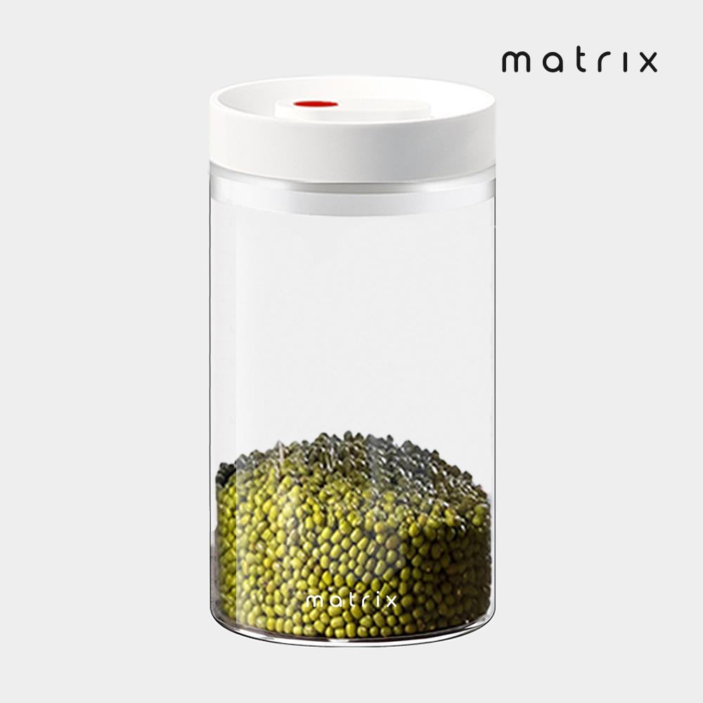 matrix 真空保鮮玻璃密封罐-白 (1.2L)