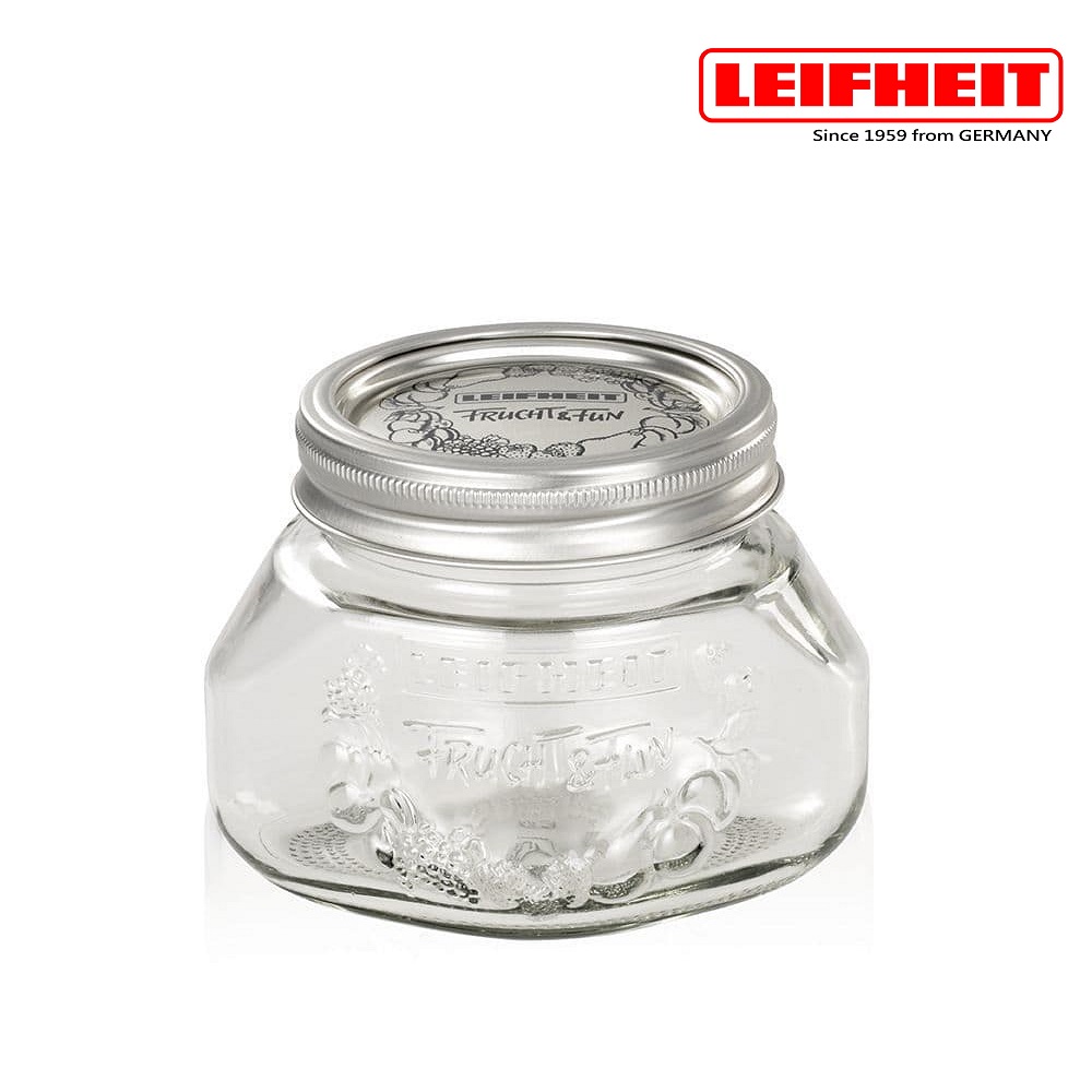 【LEIFHEIT萊夫海特】廣口玻璃密封罐2入 (小 0.5Lx2 )