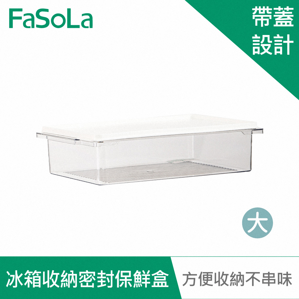FaSoLa 食品用PET冰箱分裝收納密封保鮮盒 大號