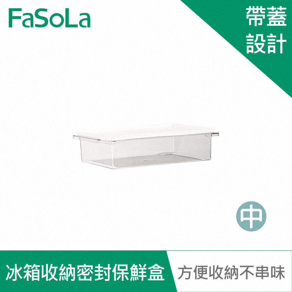 FaSoLa 食品用PET冰箱分裝收納密封保鮮盒 中號
