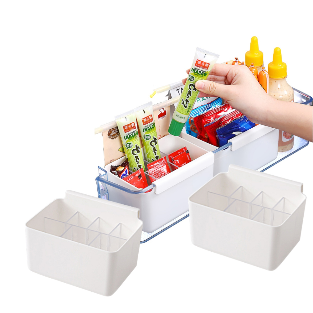 日本SP SAUCE冰箱冷藏卡扣式分隔收納盒4入組