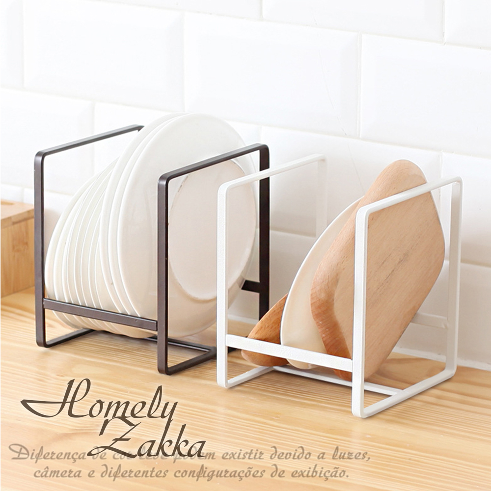 【Homely Zakka】日式簡約工藝鐵製盤架/整理置物架/瀝水收納層架_大