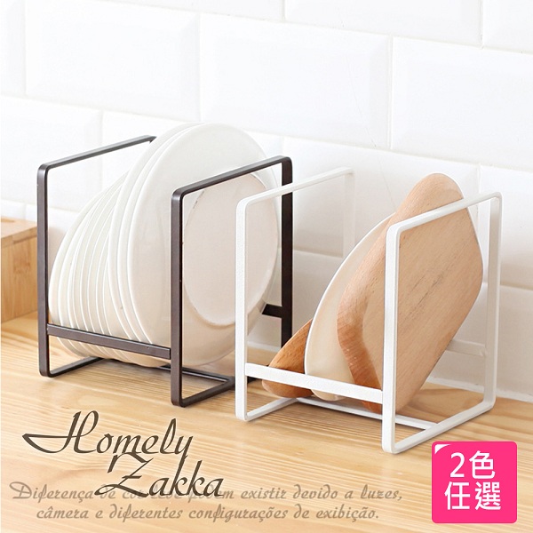 【Homely Zakka】日式簡約工藝鐵製盤架/整理置物架/瀝水收納層架_大+小